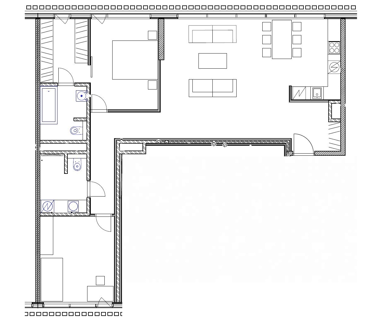 План квартиры в Rocca al Mare для проекта дизайна интерьера Елены Калью