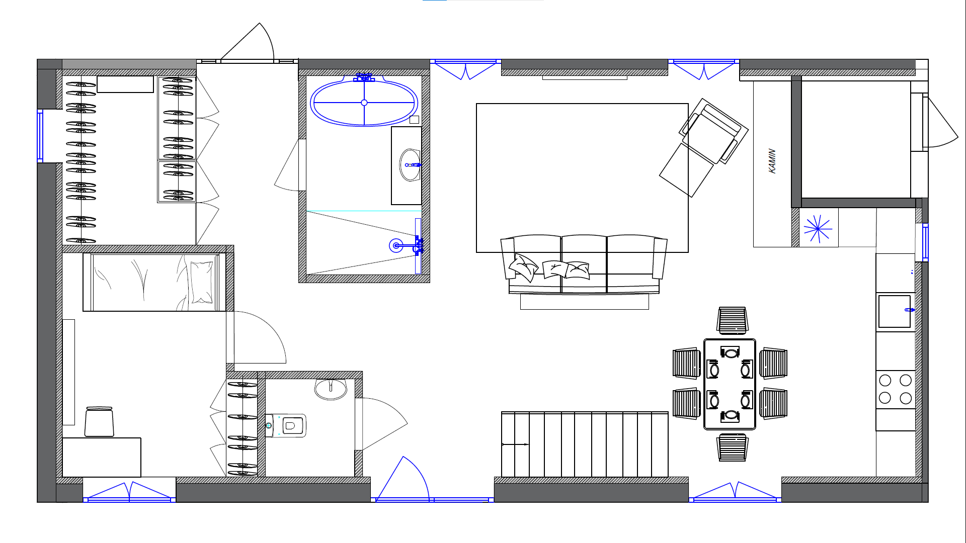 План 1 этажа в проекте дизайна интерьера частного дома в Нымме, Таллинн